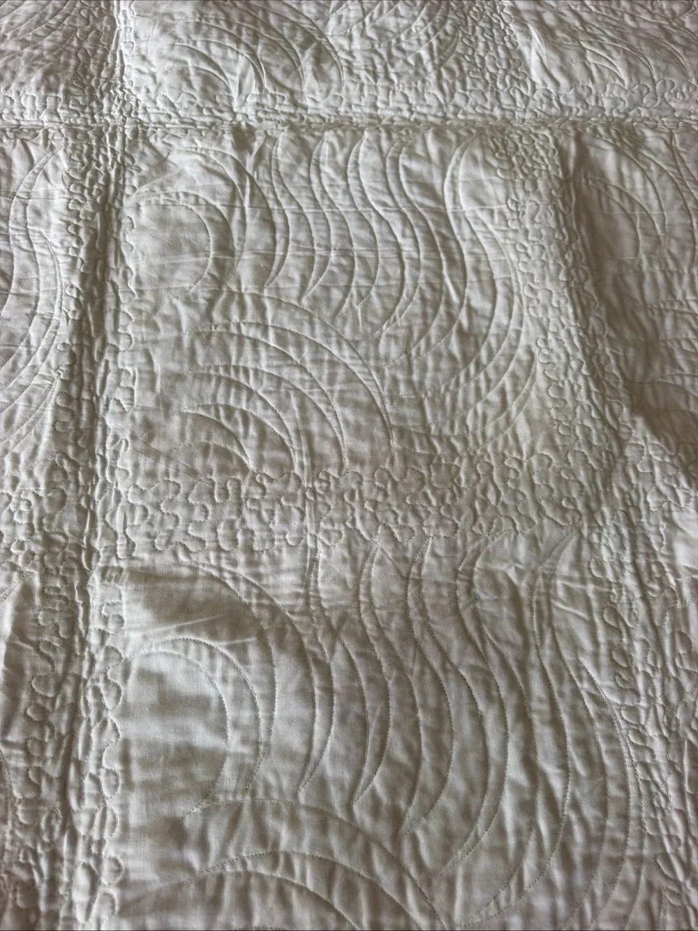 Eileen Nudd vintage handmade quilt 55 x 55 Custom, long arm card trick blue sand